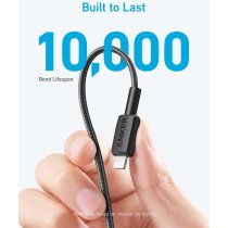 Кабель Anker 322 USB-C to Lightning - 1.8m Nylon Black