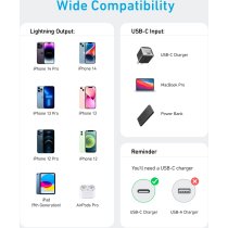 Кабель Anker 322 USB-C to Lightning - 1.8m Nylon Black