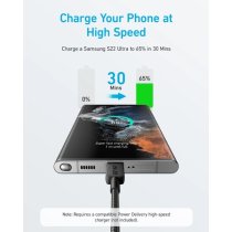 Кабель Anker 322 USB-C to USB-C - 1.8m Nylon Black