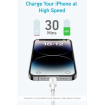 Кабель Anker 322 USB-C to Lightning - 1.8m Nylon White