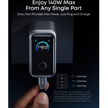 Мережевий зарядний пристрій Anker GaNPrime Charger 160W, 3xUSB-C PD3.1 w Display Silver