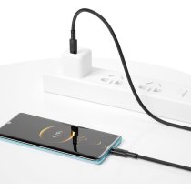 Кабель XO NBQ199 High Power Braided Type-C to Type-C - 100W - 1m Black