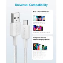 Кабель Anker 322 USB-A to USB-C - 1.8m Nylon White