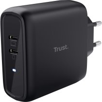 Зарядное устройство сетевое Trust Maxo 65Вт, 2xUSB-C PD, чорный