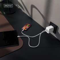Зарядний пристрій DIGITUS GaN 2хUSB-C, 1хUSB-A, 100W