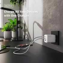 Зарядний пристрій DIGITUS GaN 2хUSB-C, 1хUSB-A, 100W
