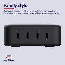 Зарядний пристрій мережевий Trust Maxo 240Вт,GaN, 4xUSB-C,PD, чорний