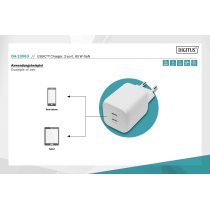 Зарядний пристрій DIGITUS 2хUSB-C, 65W, GaN