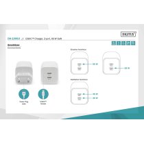 Зарядний пристрій DIGITUS 2хUSB-C, 65W, GaN