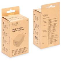 Зарядний пристрій DIGITUS 2хUSB-C, 65W, GaN